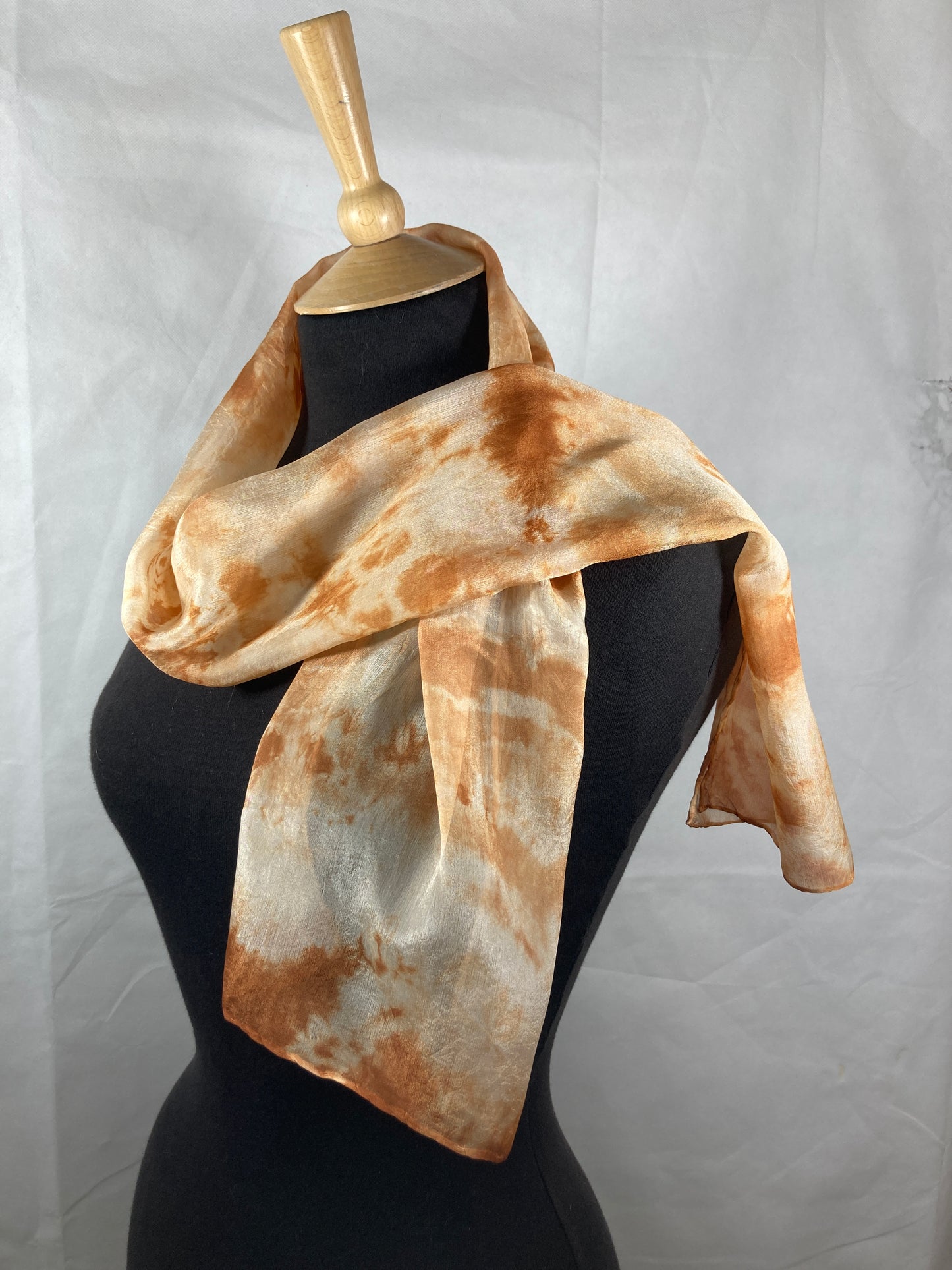 Crepe de Chine 5 silk scarf dyed with onion skins [SC57] image 0