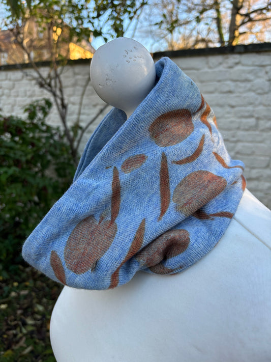 Blue merino and cashmere neckwarmer [NW12]